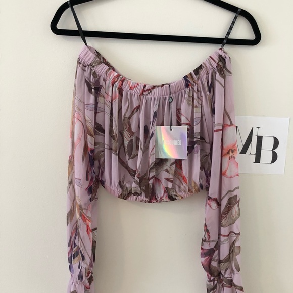MISSGUIDED Floral Crop Top- NEW - Picture 2 of 3